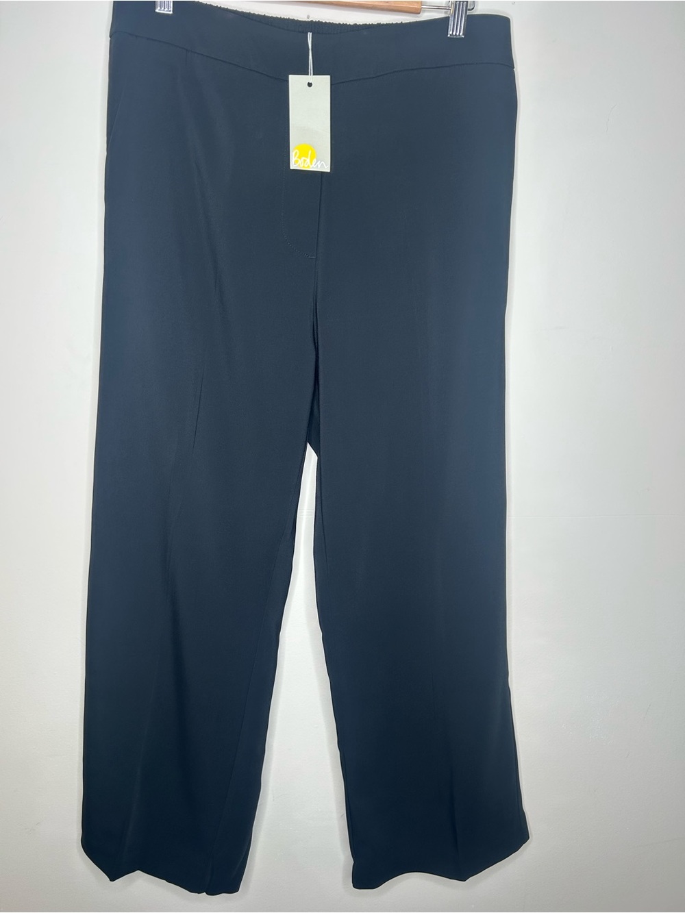 NWT Boden Black Pant Elastic Waist Size US8R Wrinkle Free